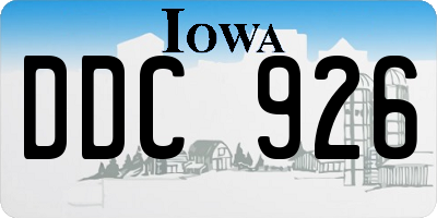IA license plate DDC926