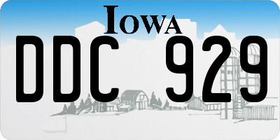 IA license plate DDC929