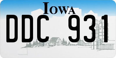 IA license plate DDC931