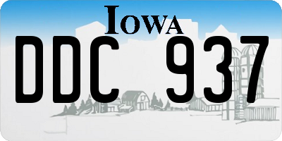 IA license plate DDC937