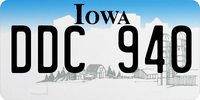 IA license plate DDC940