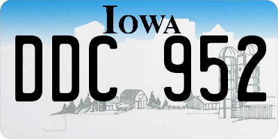 IA license plate DDC952