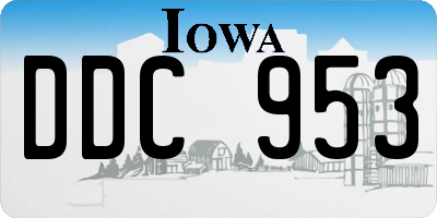 IA license plate DDC953