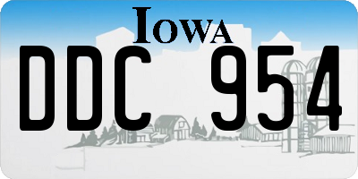 IA license plate DDC954