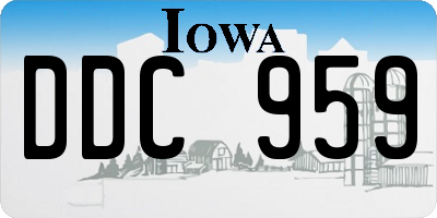 IA license plate DDC959