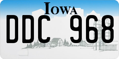 IA license plate DDC968