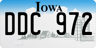 IA license plate DDC972