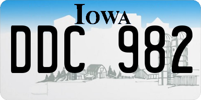 IA license plate DDC982
