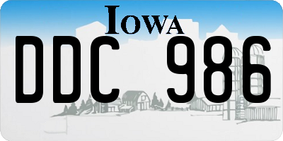 IA license plate DDC986