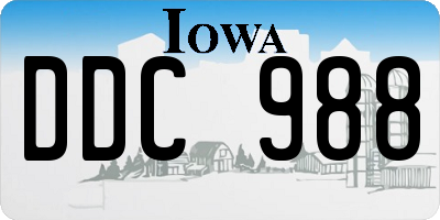 IA license plate DDC988