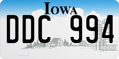 IA license plate DDC994