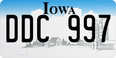 IA license plate DDC997