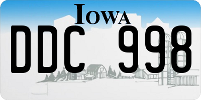 IA license plate DDC998