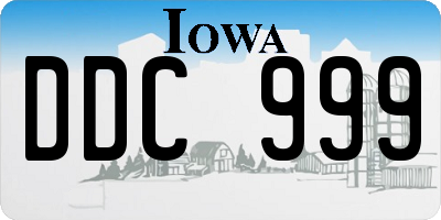 IA license plate DDC999