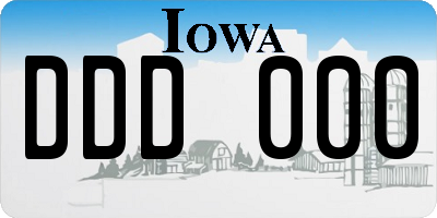 IA license plate DDD000