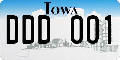 IA license plate DDD001