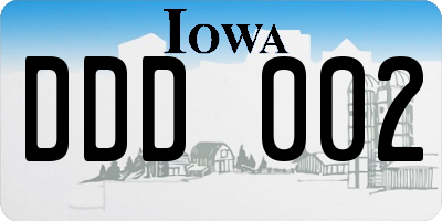 IA license plate DDD002