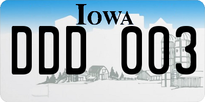 IA license plate DDD003