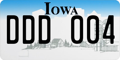 IA license plate DDD004