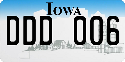 IA license plate DDD006