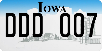 IA license plate DDD007