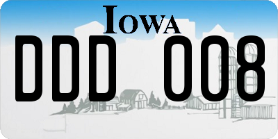 IA license plate DDD008