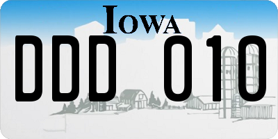 IA license plate DDD010