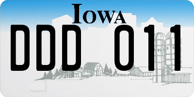IA license plate DDD011