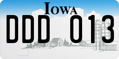 IA license plate DDD013