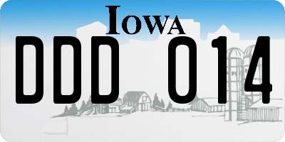 IA license plate DDD014