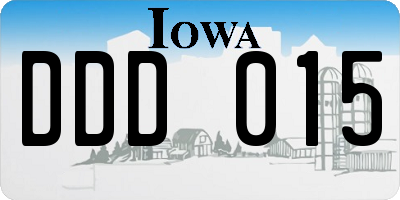 IA license plate DDD015