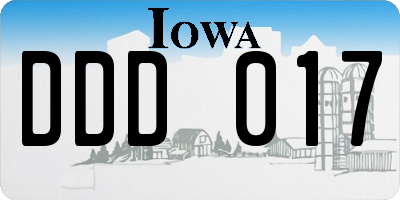 IA license plate DDD017