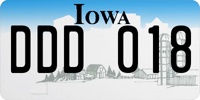 IA license plate DDD018