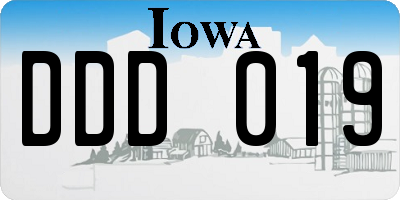 IA license plate DDD019
