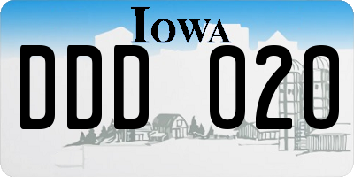 IA license plate DDD020
