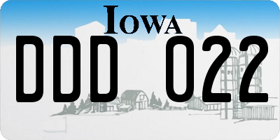 IA license plate DDD022