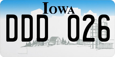 IA license plate DDD026