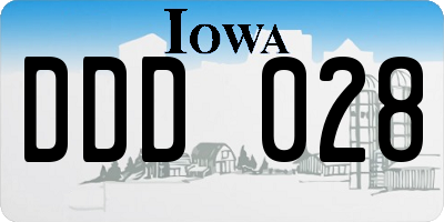 IA license plate DDD028