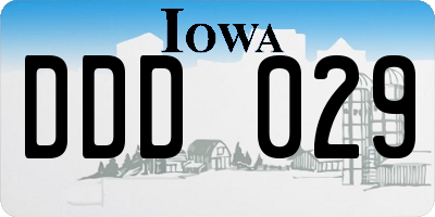IA license plate DDD029