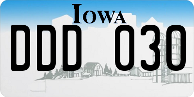 IA license plate DDD030
