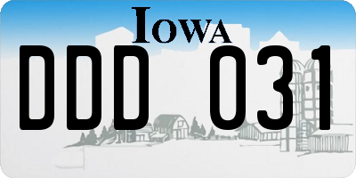 IA license plate DDD031