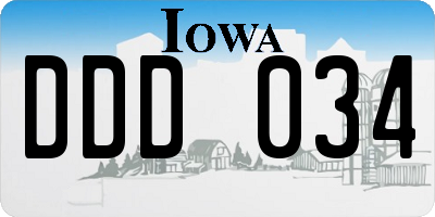 IA license plate DDD034