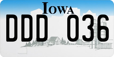 IA license plate DDD036