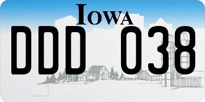 IA license plate DDD038