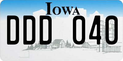 IA license plate DDD040