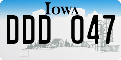 IA license plate DDD047