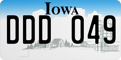 IA license plate DDD049