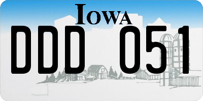 IA license plate DDD051