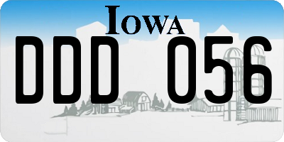 IA license plate DDD056