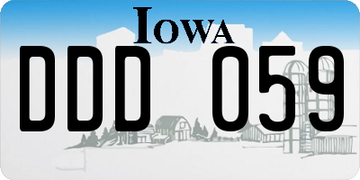 IA license plate DDD059
